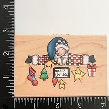 Inkadinkado Merry Christmas Santa 6838P Wood Mounted Rubber Stamp
