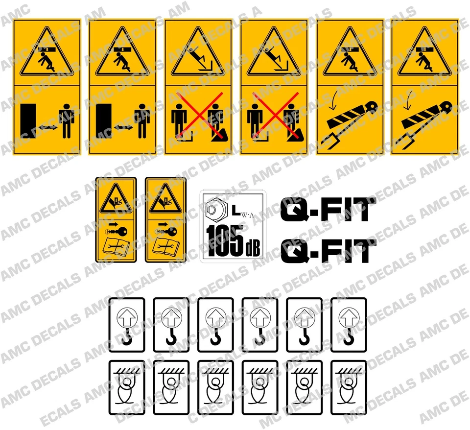 JCB TELEHANDLER LOADALL SAFETY WARNING DECAL STICKER SET