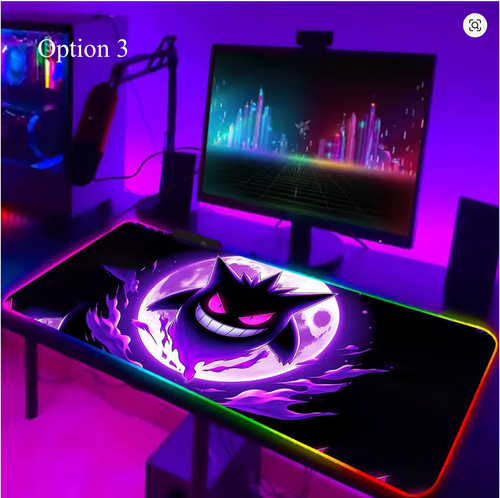RGB Pokemon Gengar Gaming Mouse Pad LED Glowing Desk Mat for PC, Laptop Setup - Picture 3 of 7