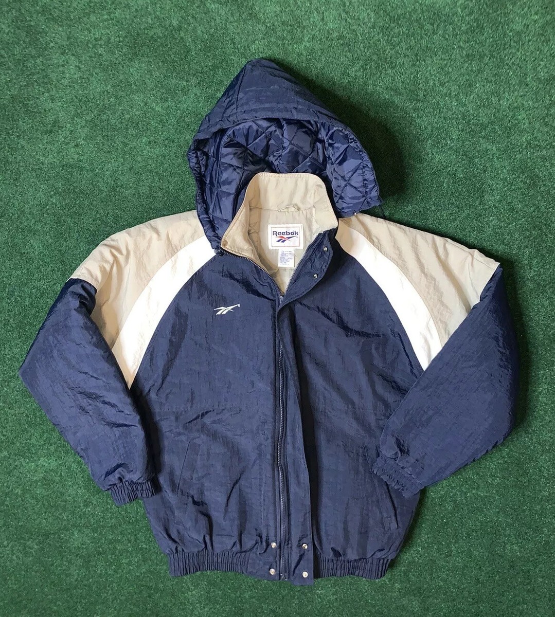 ジャケット・アウター 90s OLD Reebok quilting dead stock Vintage Reebok 1990s Windbreaker Jacket Men's Medium Blue