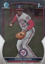 EDWIN SOLANO BOWMAN CHROME PROSPECTS 1ST ROOKIE CARD RC NATIONALS #BCP-169 2023