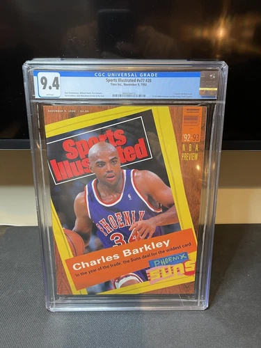 CGC 9.4 Newsstand Edition Sports Illustrated-Charles Barkley-November 9 1992