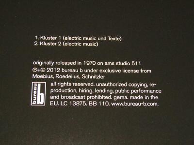 Kluster / Klopfzeichen (GER, Bureau B BB 110) - 150g LP