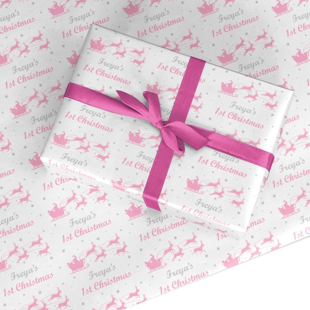 Baby Girl First Christmas Personalised Wrapping Paper Gift Wrap