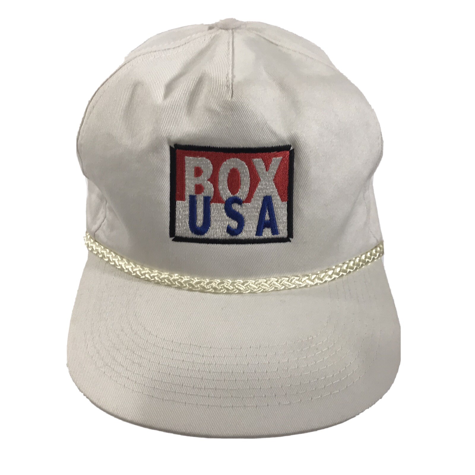 Vintage Trucker Hat Snapback Box USA Boxing Hat w Rop… Gem