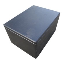 LARGE WOODEN BOX/TOY BOX WITHOUT HANDLES, HAND PAINTED ACRYLIC PAINT IN BLACK