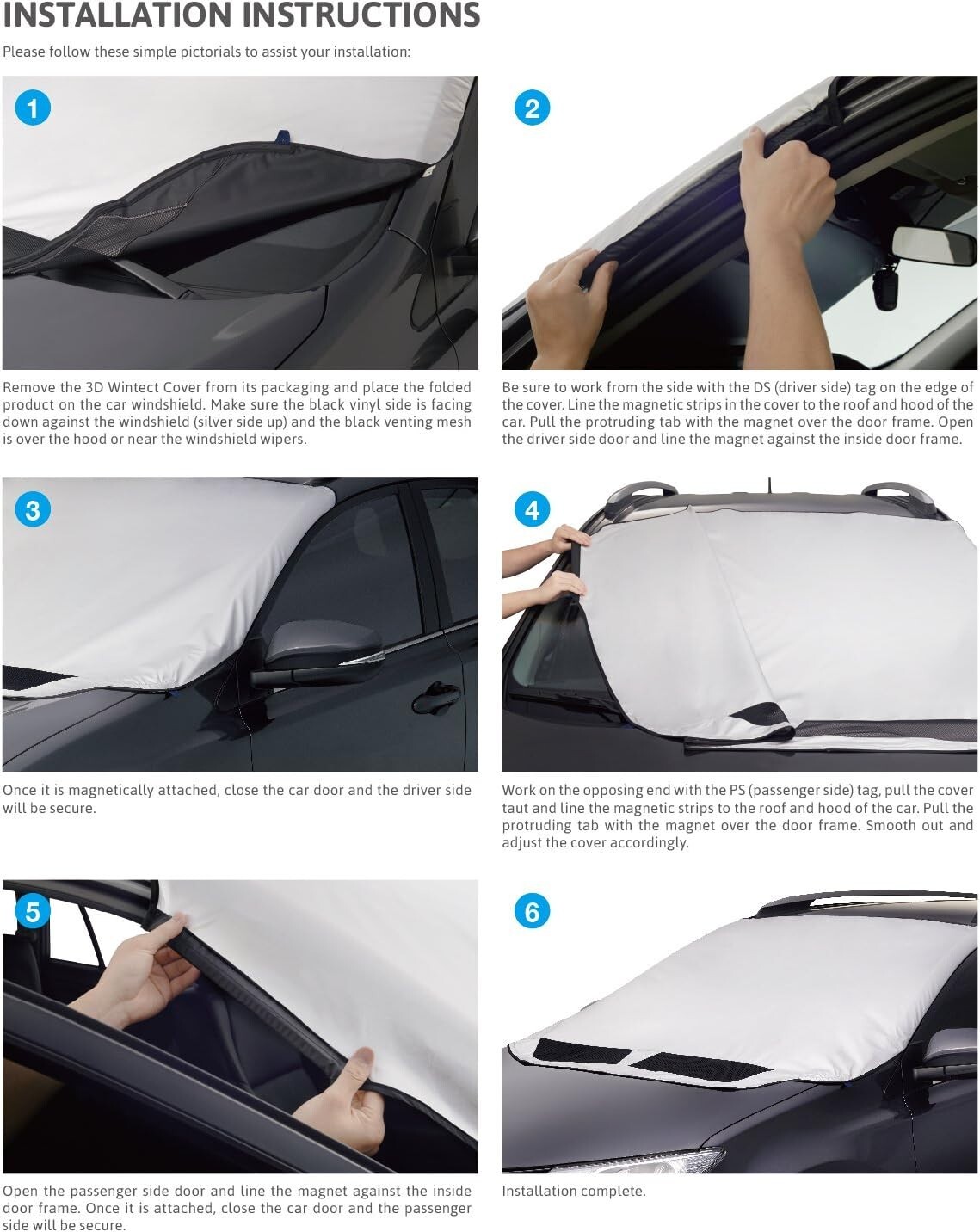 3D MAXpider 1781-D Semi-Custom Fit Wintect All Season Windshield Cover