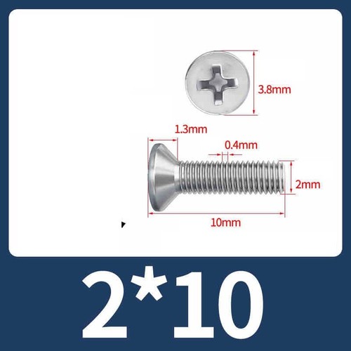 Phillips Machine Screws Countersunk Flat Head Bolts A2 Stainless M1 M1.2 M2-M10 - Picture 38 of 250