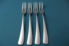 4 Salad Forks Studio William LARCH SATIN Stainless China Modern 7 1/2"