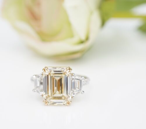 GIA Natural Yellow Diamond Engagement Ring 18k Platinum 5.6ctw Size 5 RG4680 - Picture 3 of 7