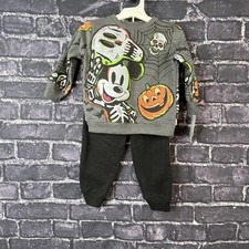 Mickey Mouse 18M Disney Halloween Toddler Sweatshirt Jogger Pants set Skeleton