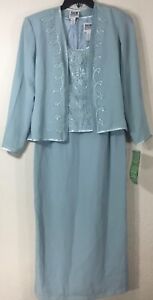 R-amp-M-Richard-2-Piece-Blue-Dress-amp-Jacket-Set-Women-039-s-Mother-of-the-Bride-8-NWT