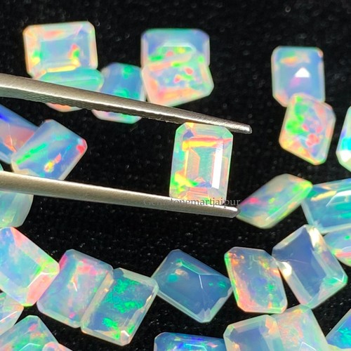 Octagon Opal Faceted Cut Opal, AAA Top Quality Natural Ethiopian Opal Gemstone - Picture 9 of 10