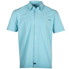 Salt Life Fishing Shirt Timeless Horizion UPF 30 Turq M Live Salty NWT