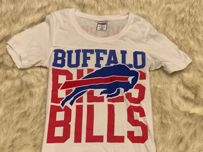RARE Victoria's Secret PINK Buffalo Bills Logo White T-Shirt