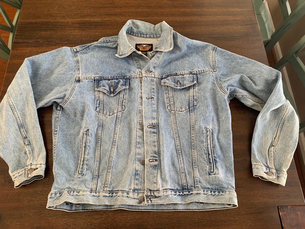 デニムジャケットHarley-Davidson 90s US古着 Vintage 90s Harley Davidson Mens Sz Large Blue Denim
