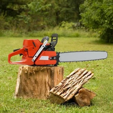 71cc 28"Gas Powered Chainsaw with Guide Plate Saw Chain 2-Stroke Engine Cut Wood