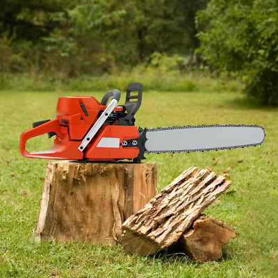#ad #ad 71cc 28quot;Gas Power Chainsaw with Guide Chain Saw 2 Stroke Engine Cut Wood Cutting $228.60