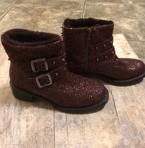Ross And Snow Womens Stefana Genuine Shearling Lined Weatherproof Glitter Boots9 - Picture 9 of 9