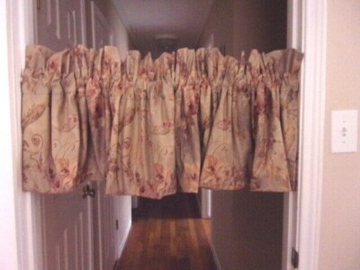 Crown Craft Arabesque Tan, Pink, Gold, Floral Tailored Valances--2