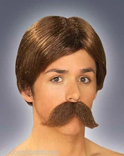 FORUM BROWN BURT WIG & MOUSTACHE ADULT HALLOWEEN COSTUME ACCESSORY 59407