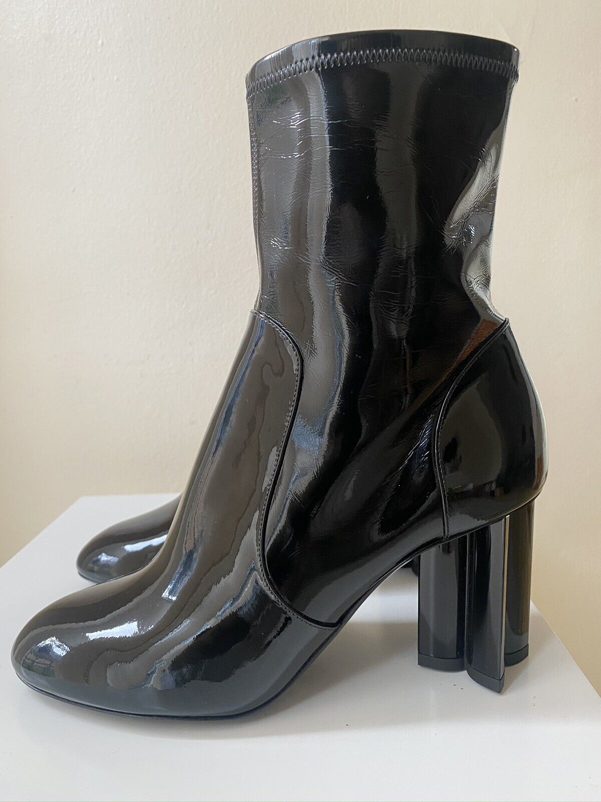 Louis Vuitton Black Patent Leather Silhouette Ankle Boots Size 35