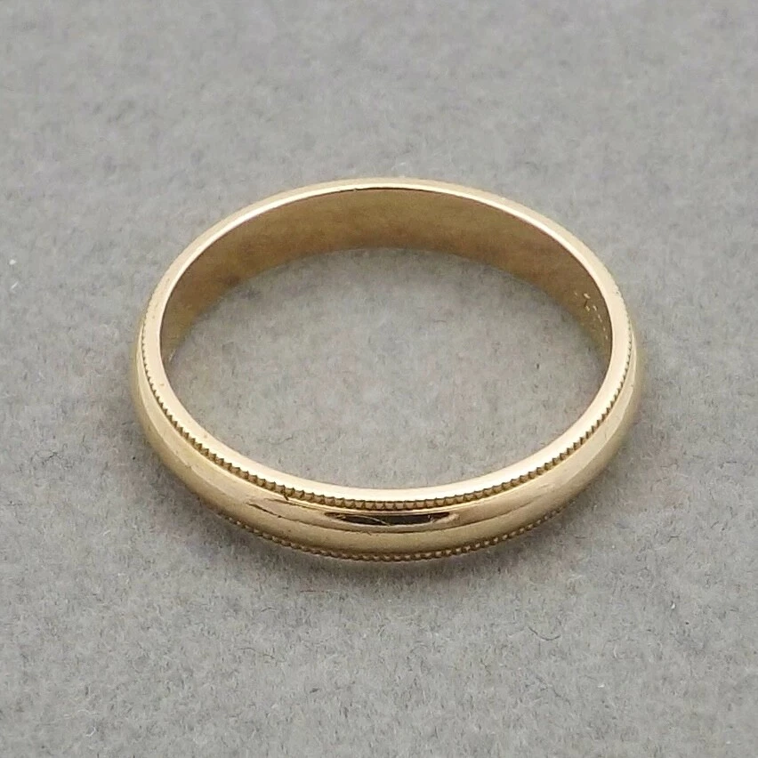 Alianza de boda ArtCarved Wood Sons Milgrain oro 14k 3 mm talla 6 Foto 4 de 4