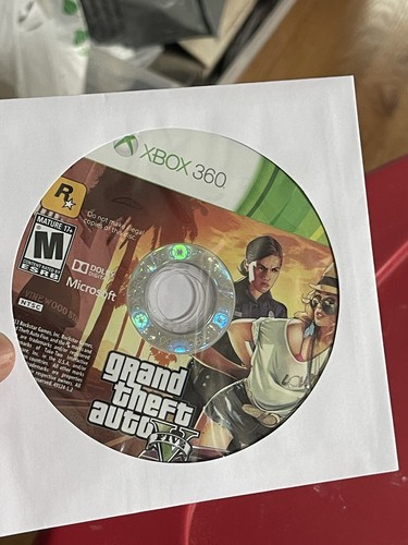 Grand Theft Auto V, GTA 5 Microsoft Xbox 360 2 Discs. A few scratches, but works 710425491245