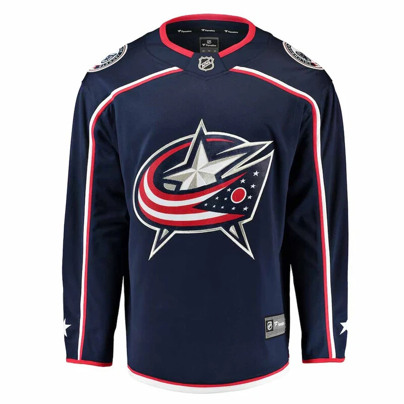 NEW Columbus Blue Jackets NHL Hockey Licensed SEWN Fanatics Youth Jersey L/XL