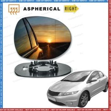 Right Driver side Wide Angle Wing mirror glass for Honda Civic 2006-11 Heated