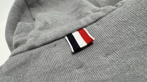 Thom Browne Boiled Wool Half Cardigan 4-Bar Hooded Duffle Jacket Gray US$3500 - Picture 8 of 15