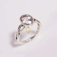 Pink Amethyst Ring 925 Sterling Silver Promise Rings Gift Jewelry for Her