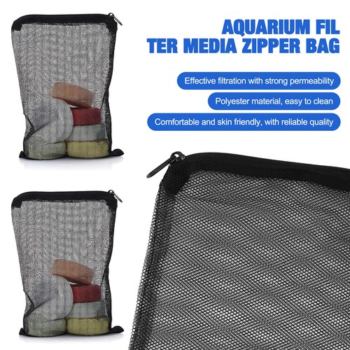 Sacchetti per supporti filtranti per acquari, sacchetti filtranti a rete fine, nero - Foto 6 di 7