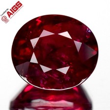 AIGS CERTIFIED Unheated 2.99ct Oval Natural Pigeon Blood Red Ruby Madagascar