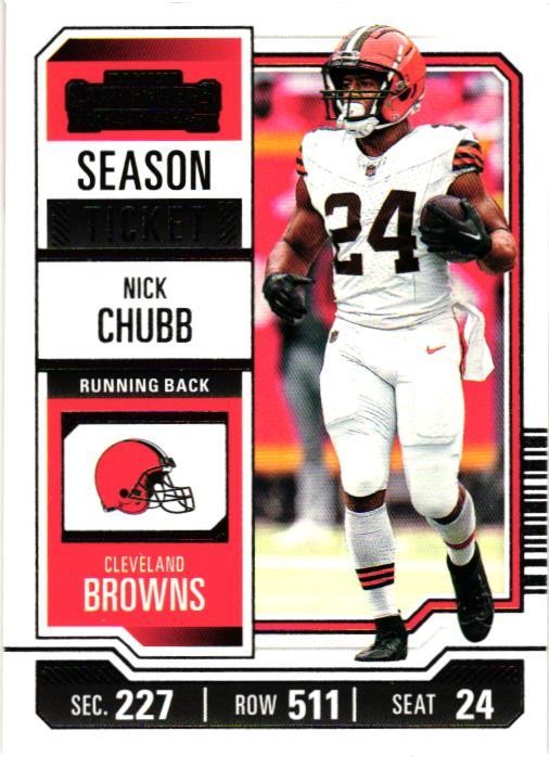 2023 Panini Contenders #26 Nick Chubb Game Ticket Bronze