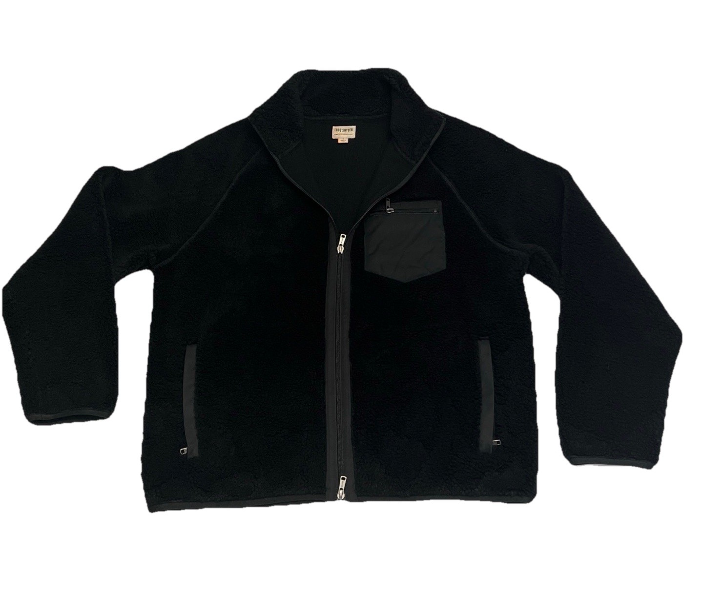 Todd Snyder Men Adirondack Sherpa Fleece Double-Zip Jacket - Size L Black EUC