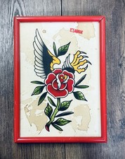 Original Tattoo Flash Art Framed by Joseph Lagrua