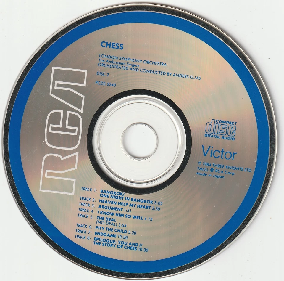 Benny Andersson, Tim Rice, Björn Ulvaeus – Chess - 2 CDS DISCS ONLY - Image 2 of 2