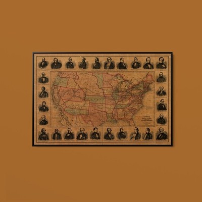 Vintage Maps - Railroad Barons With US Lines and Proposed Mail Routes - Print