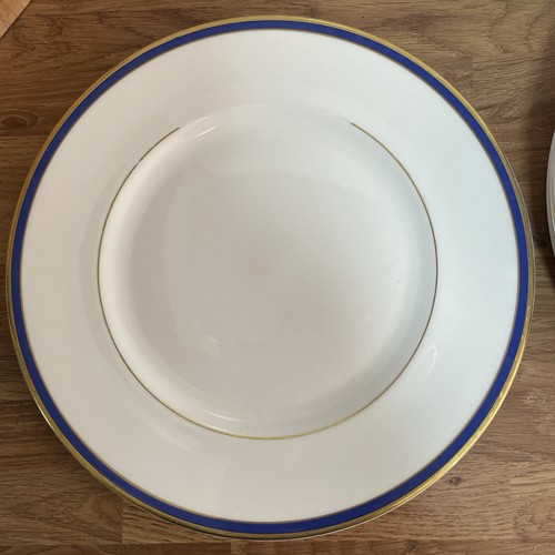 MINTON SATURN BLUE AND GOLD DINNER PLATES SET OF 7 - 27cms WIDE - Picture 9 of 18