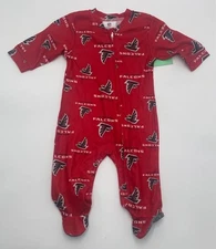 NFL Atlanta Falcons Infant Full-Zip Footed Sleeper Fleece Red 3-6 Months