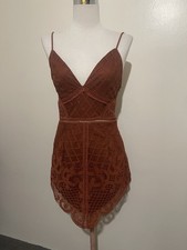 Tobi brown lace bodycon dress Size S #bodycon #lace #assymetrical #fairy