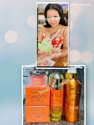 4pcs. Half- C Carotte Supreme Lightening Body Lotion, Soap, Oil, & Face Cream  