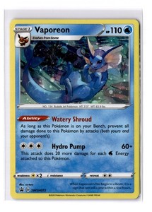 Vaporeon - SWSH072 Sword & Shield Black Star Promo Card - NM - POKEMON TCG