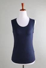 COMFY USA NWT $89 Super Soft Solid Deep Navy Scoop Neck Tank Top Size XS