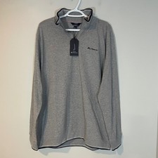 Ben Sherman Mens XL Heather Grey Quarter Zip Pullover Regular Fit Golf Cotton
