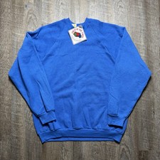 NWT Vintage 1991 Fruit Of The Loom Blank Raglan Crewneck Sweatshirt XL Made USA