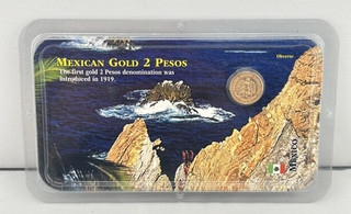 Moneta Messico 1945 Oro Messicano 2 Dos Pesos 90% in Porta Littleton