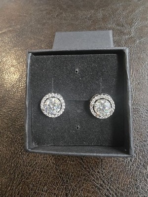 Finecraft 1,0 Karat Sterlingsilber Diamant Halo Ohrstecker...