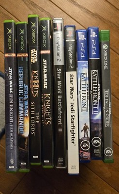 Star Wars 9 Videospiele Bundle - PS2, XBOX, XBOX ONE, PS4 - alle CIB & getestet - x9